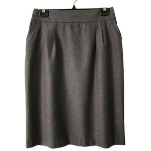 Bamford England Womens Classic Straight Skirt Grey Pockets Made in Italy Size 6